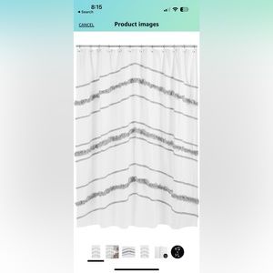 White and grey amazon shower curtain